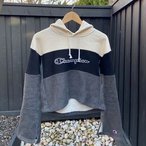 Unique Cropped Champion Hoodie, with flair sleeves